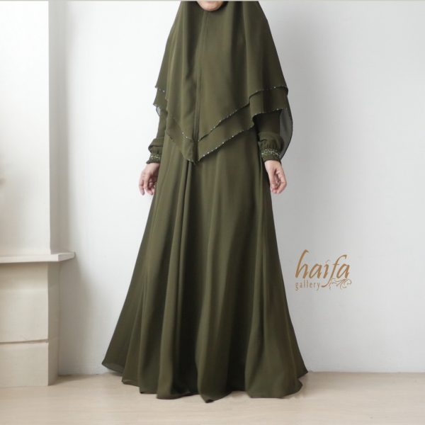 Dark Olive Green Exclusive Set with Beads