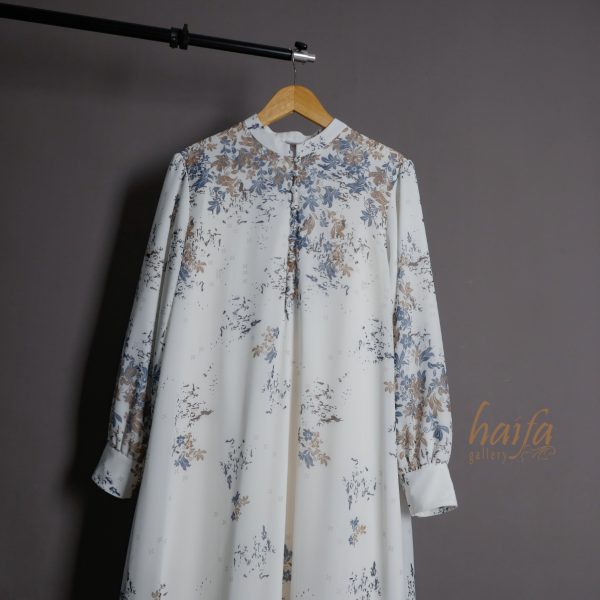 a Gamis Sifon Print Floral Broken White - Image 2