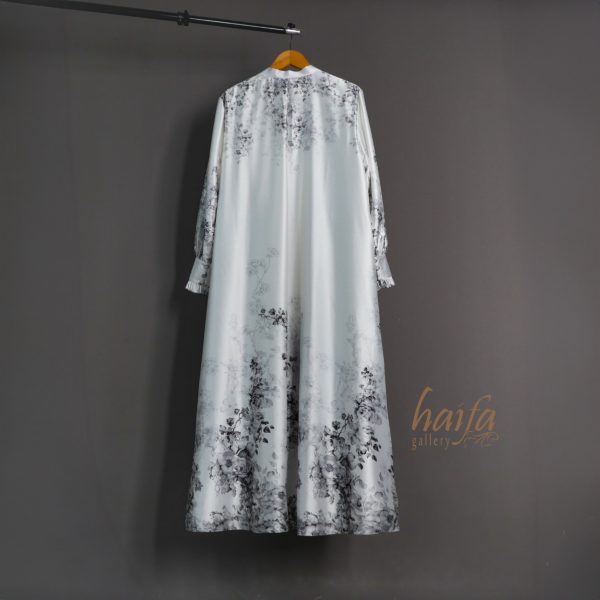 a Gamis Silk Floral Putih Tulang Vol.2 - Image 3