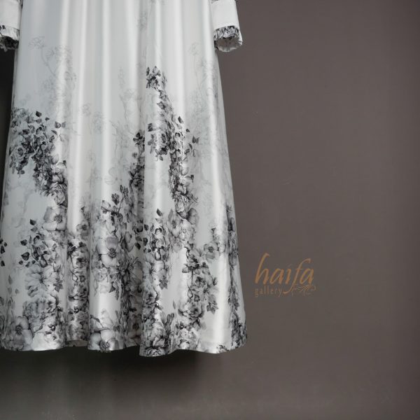 a Gamis Silk Floral Putih Tulang Vol.2 - Image 2