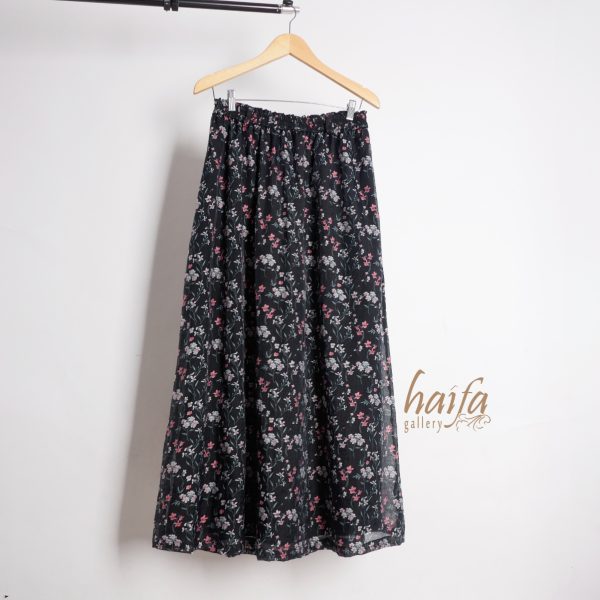 a Setelan Sifon Print Floral Hitam Pink - Image 4
