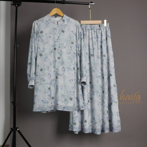a Setelan Sifon Print Floral Biru