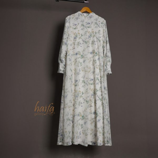 a Gamis Sifon Floral Broken White - Image 3
