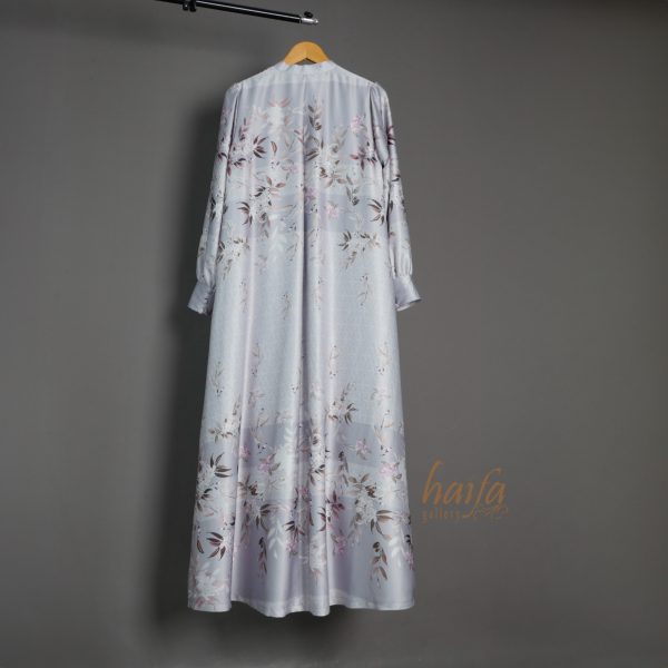 a Gamis Silk Floral Abu Abu Dusty - Image 2