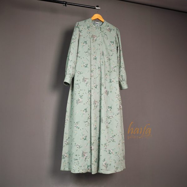 a Gamis Sifon Floral Hijau Sage